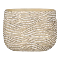 Bloempot Hendrick Ovaal - L28 X B16 X H21cm - Creme