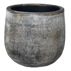 Bloempot Miami - D19 X H17cm - Zwart Cement