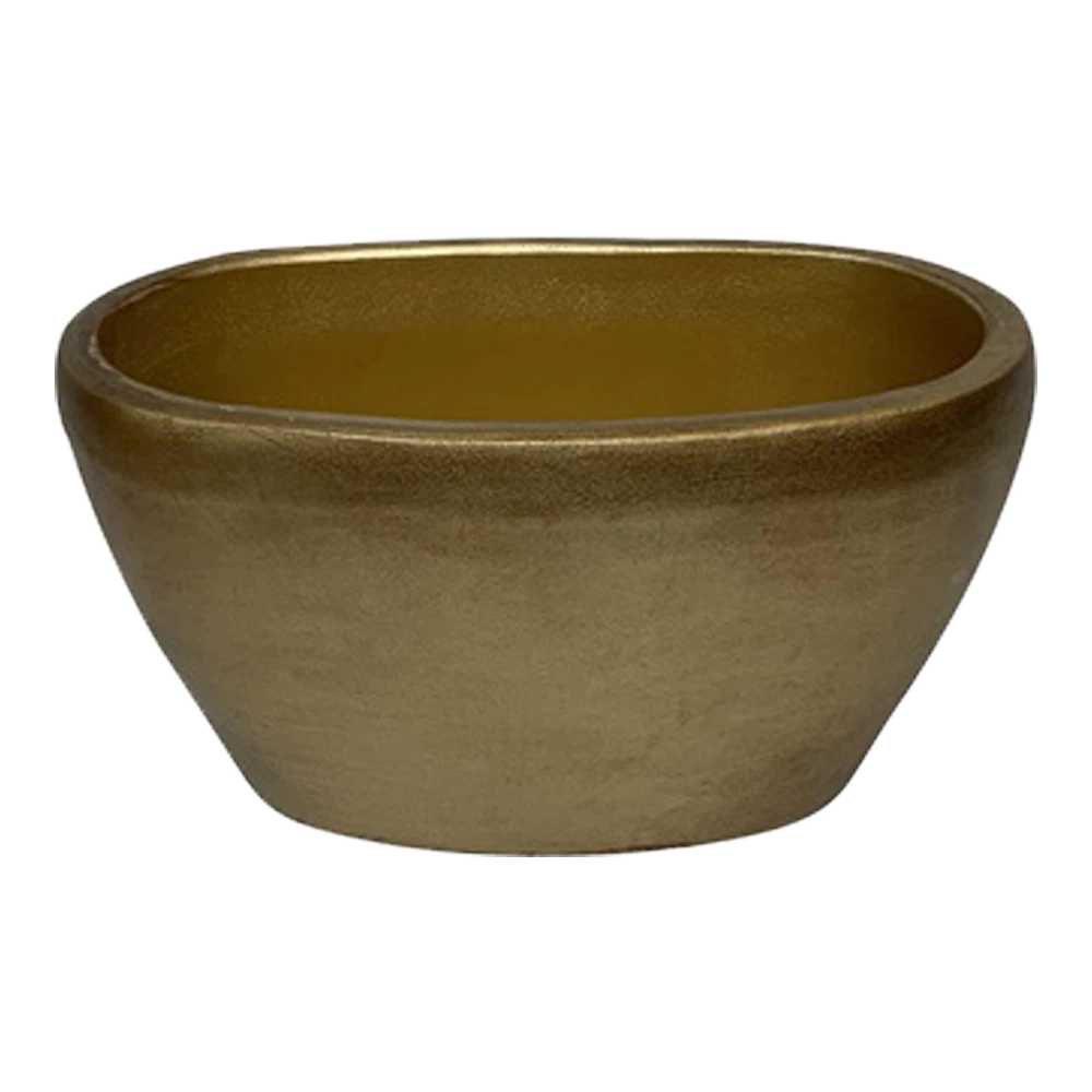 Bloempot Shanon Ovaal - L28 X B18 X H14cm - Mat Goud