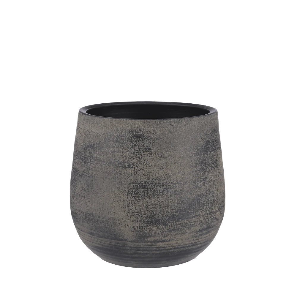 Bloempot Victor - H33 X D36cm - Donker Bruin