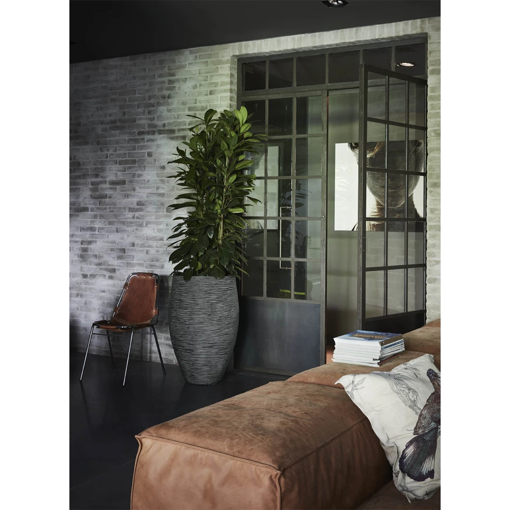 Capi Bloempot Hoog Nature Elegant Deluxe Rib NL - D45 X H72cm - Antraciet - Afbeelding 2