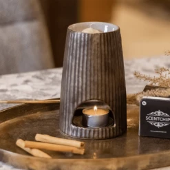 Geurchips Brander Rib Rond Brons - ScentChips -Woondecoratie Winkel geurchips brander rib rond brons scentchips 3