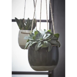 Hangpot Resa - D18,5 X H17cm - Donkergrijs -Woondecoratie Winkel hangpot resa d18 5 x h17cm donkergrijs hangpot 2 1