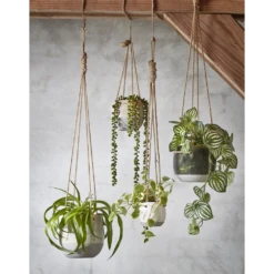 Hangpot Resa - D18,5 X H17cm - Lichtgrijs -Woondecoratie Winkel hangpot resa d18 5 x h17cm lichtgrijs hangpot 5 1