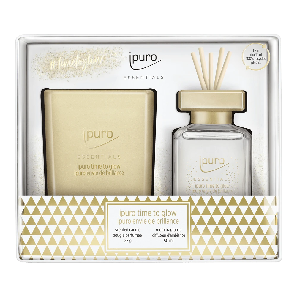 Ipuro Time To Glow 50ml + 125g - Geurstokjes & Geurkaars 3 Ipuro Time To Glow 50ml + 125g - Geurstokjes & Geurkaars