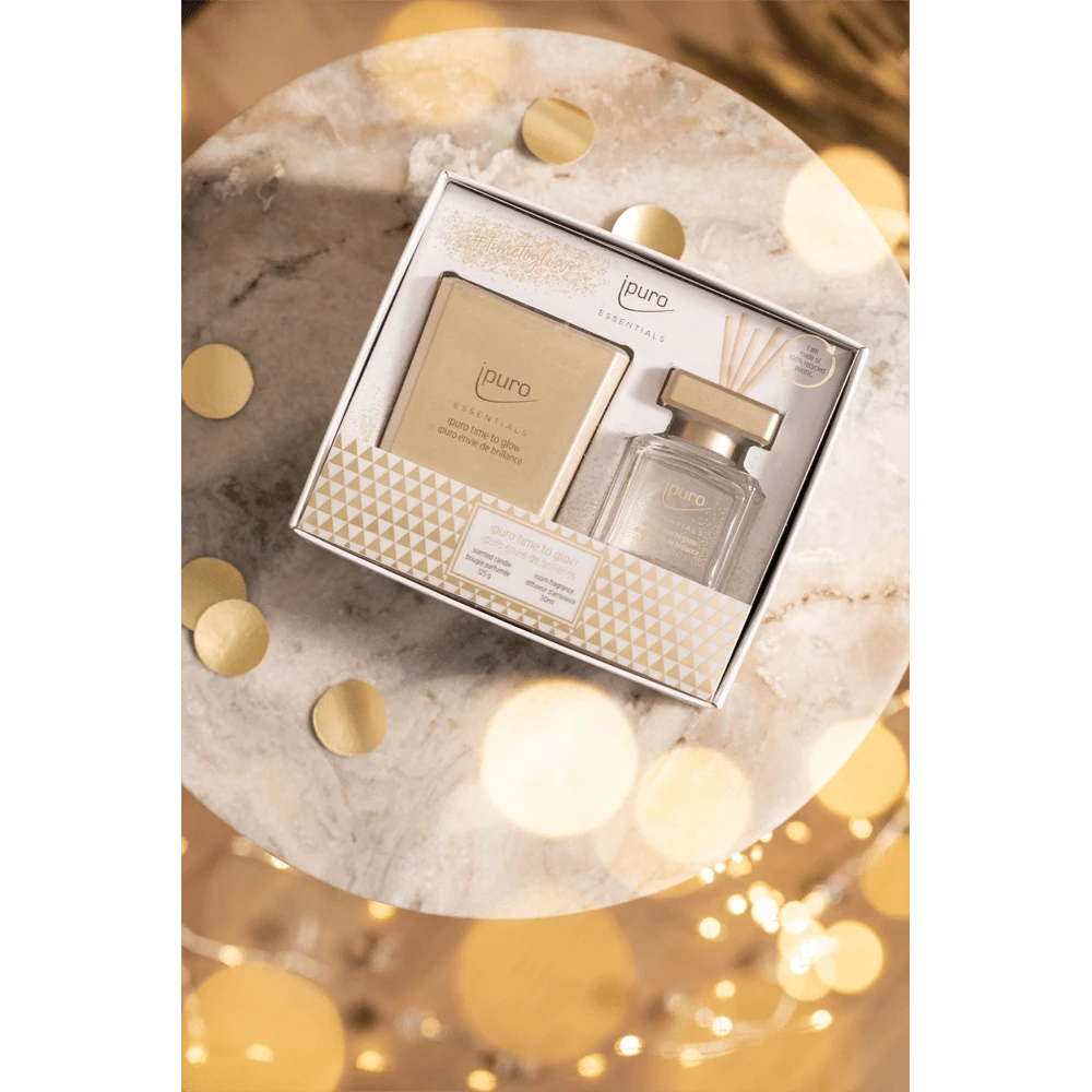 Ipuro Time To Glow 50ml + 125g - Geurstokjes & Geurkaars 4 Ipuro Time To Glow 50ml + 125g - Geurstokjes & Geurkaars - Afbeelding 2
