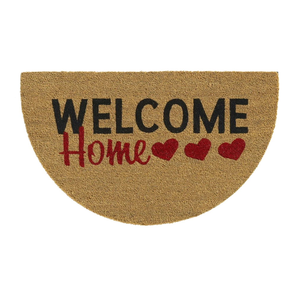 HAMAT Kokosmat Ruco Welcome Home Halfrond - 75x45cm - Naturel - Deurmat 3 HAMAT Kokosmat Ruco Welcome Home Halfrond - 75x45cm - Naturel - Deurmat