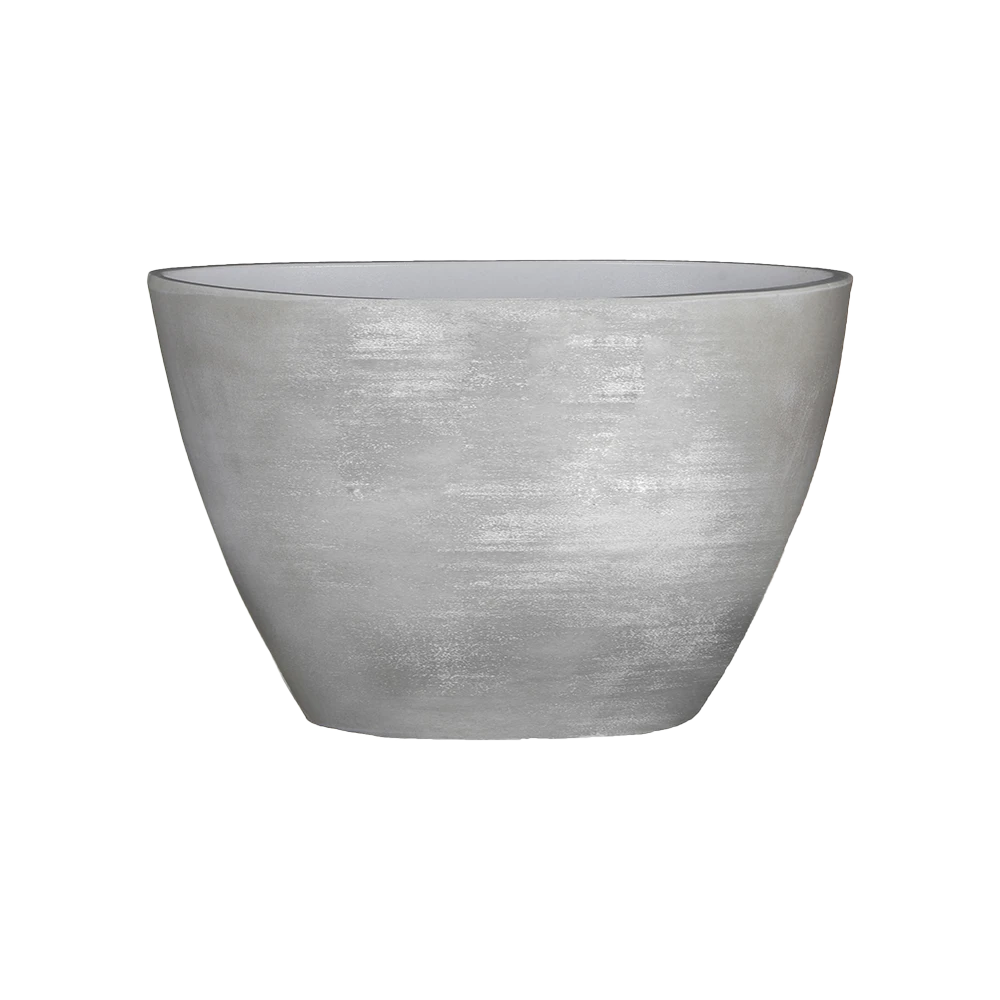 Bloempot Lester Ovaal - L30 X B17 X H19cm - Lichtgrijs 3 Bloempot Lester Ovaal - L30 X B17 X H19cm - Lichtgrijs