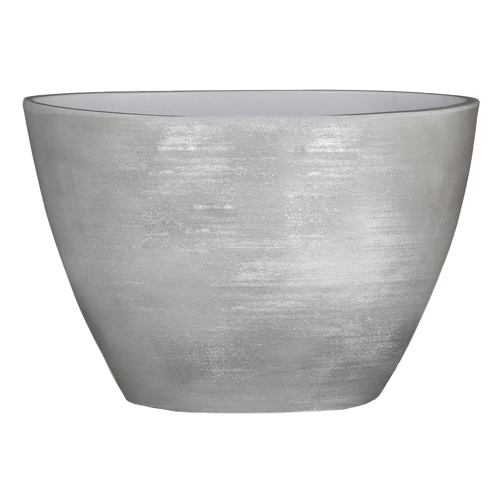 Bloempot Lester Ovaal - L40 X B20 X H27cm - Lichtgrijs 3 Bloempot Lester Ovaal - L40 X B20 X H27cm - Lichtgrijs