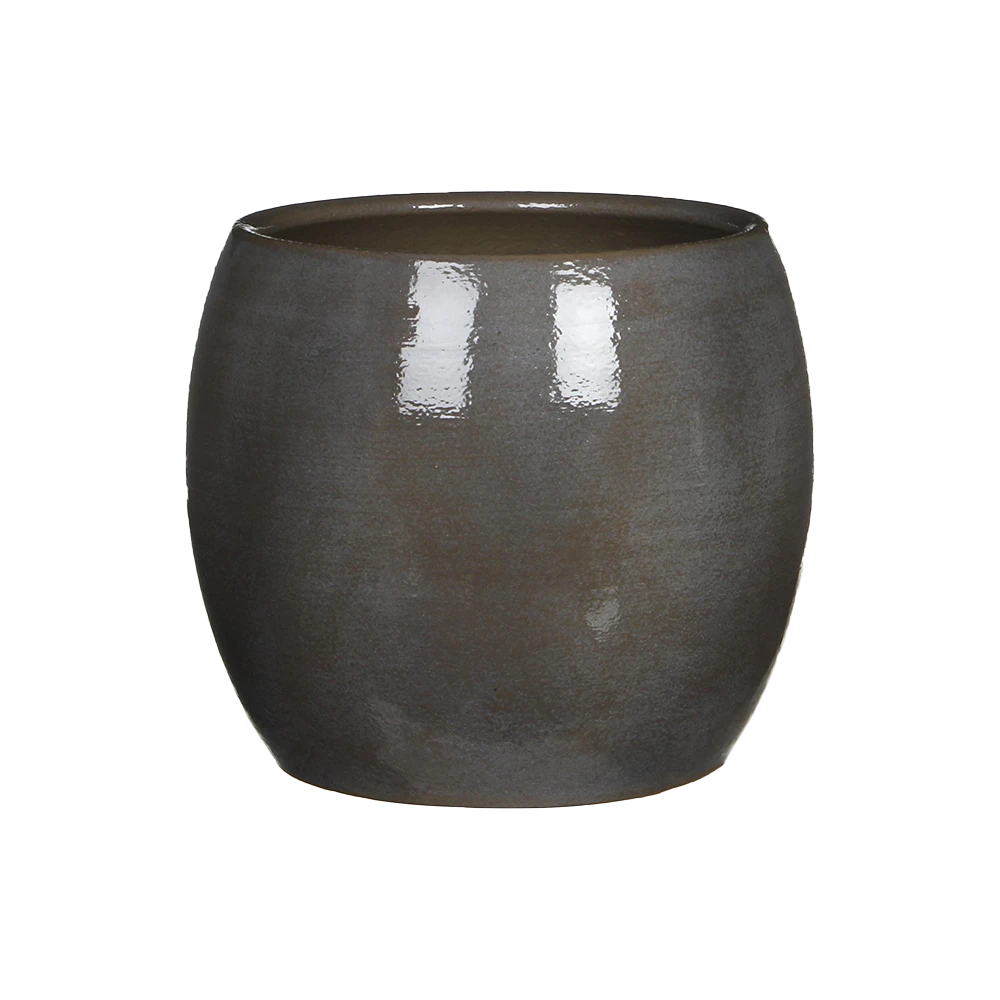 Bloempot Lester - D24 X H22cm - Donkergrijs 3 Bloempot Lester - D24 X H22cm - Donkergrijs