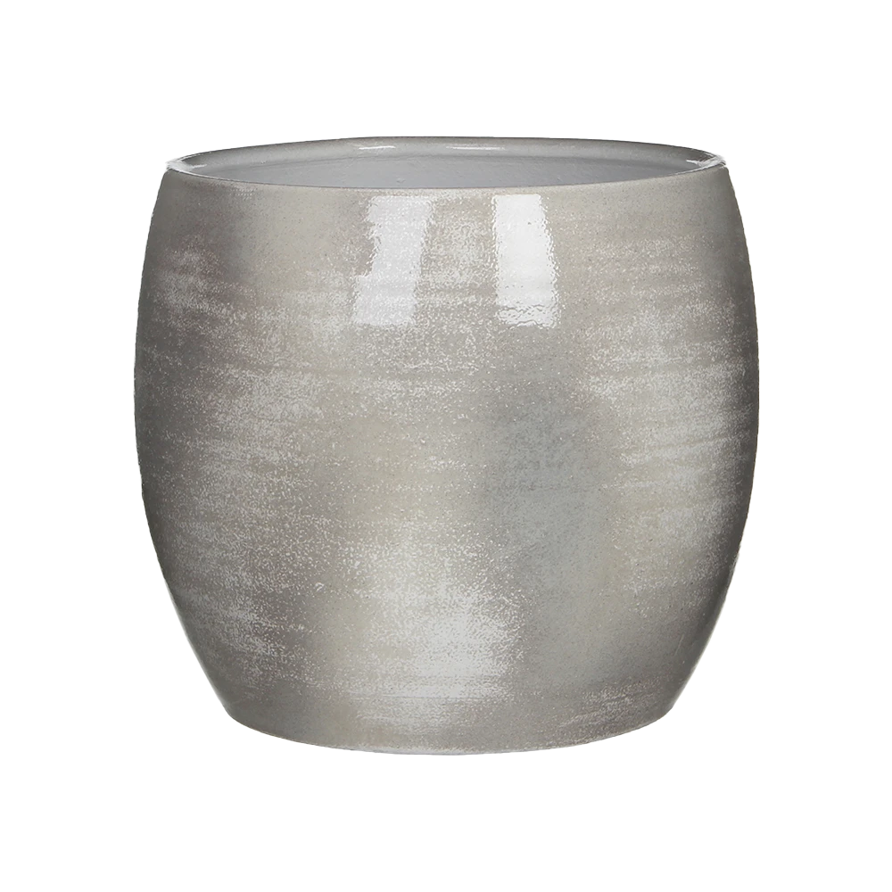 Bloempot Lester - D28 X H26cm - Lichtgrijs 3 Bloempot Lester - D28 X H26cm - Lichtgrijs