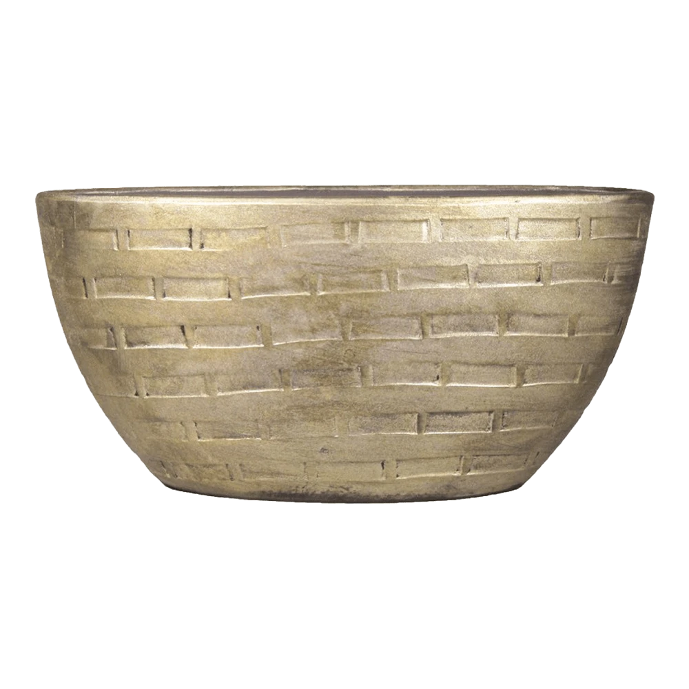 Bloempot Steef Ovaal - L49 X B20 X H25cm - Industrieel Goud 3 Bloempot Steef Ovaal - L49 X B20 X H25cm - Industrieel Goud