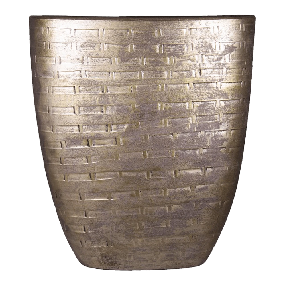 Bloempot Steef Ovaal - L51 X B17 X H57cm - Industrieel Goud 3 Bloempot Steef Ovaal - L51 X B17 X H57cm - Industrieel Goud