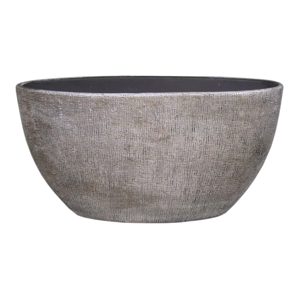 Bloempot Mira Ovaal - L49 X B20 X H25cm - Wit 3 Bloempot Mira Ovaal - L49 X B20 X H25cm - Wit