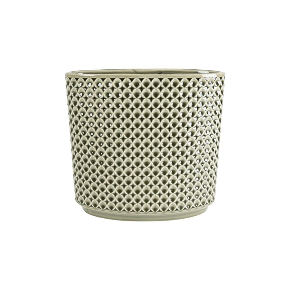 Bloempot Thies Ovaal - L26 X B12 X H25cm - Olijf Groen 3 Bloempot Thies Ovaal - L26 X B12 X H25cm - Olijf Groen