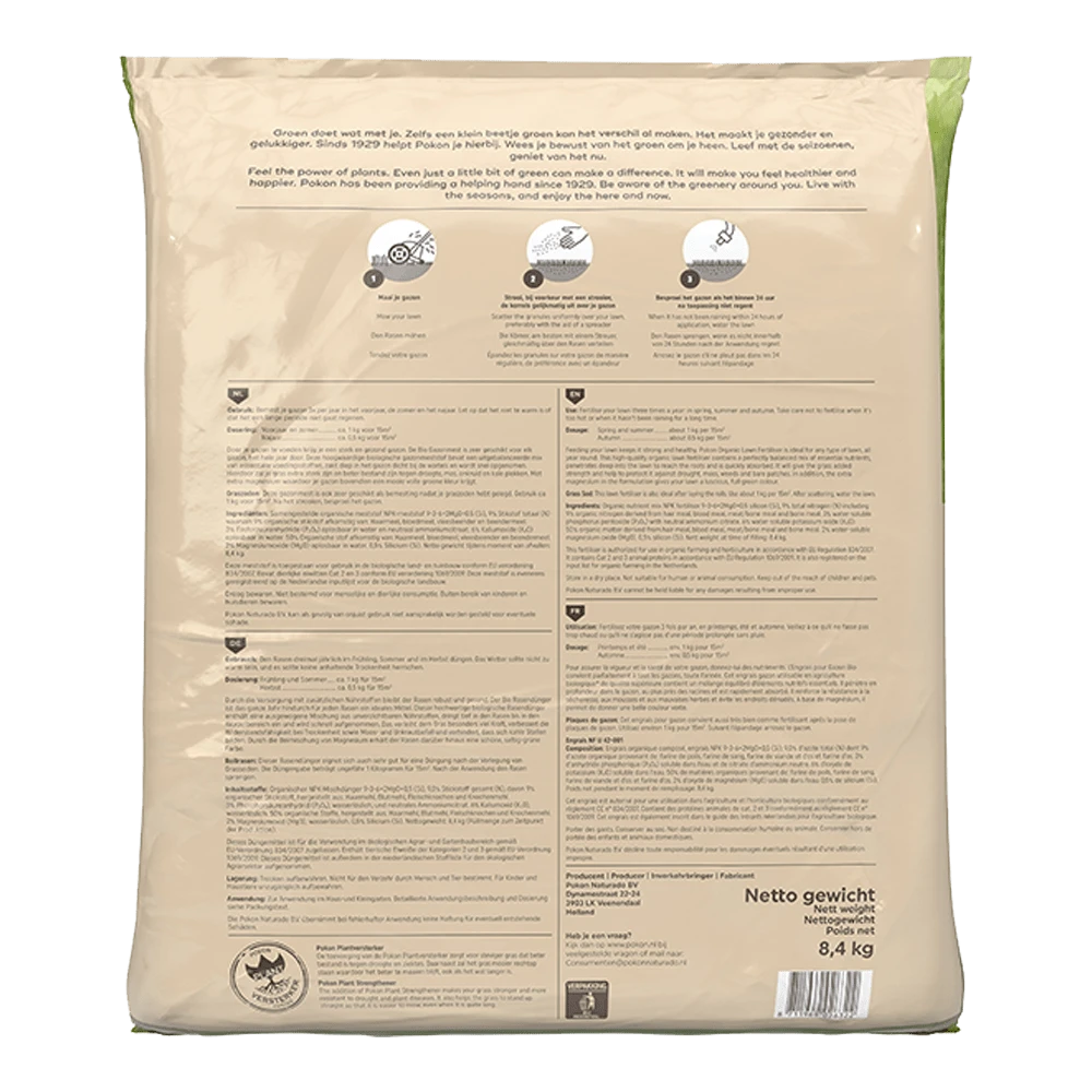 Pokon Bio Gazonmest 8,4kg Voor 125mu00b2 - Gazonmeststof 4 Pokon Bio Gazonmest 8,4kg Voor 125mu00b2 - Gazonmeststof - Afbeelding 2