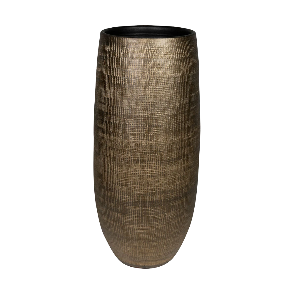 Bloempot Ryan Hoog - D21 X H68cm - Shiny Gold 3 Bloempot Ryan Hoog - D21 X H68cm - Shiny Gold