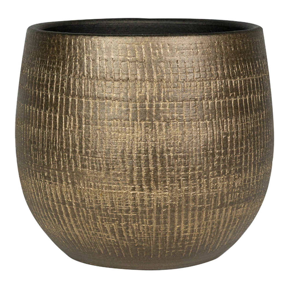 Bloempot Ryan - D26 X H26cm - Shiny Gold 3 Bloempot Ryan - D26 X H26cm - Shiny Gold