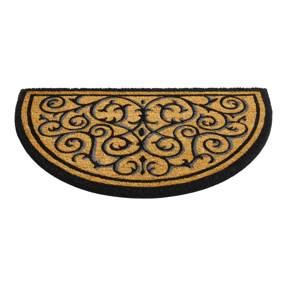 HAMAT Ruco Design Vloermat - Halfrond - 75x45cm - Zwart/Bruin - Deurmat 4 HAMAT Ruco Design Vloermat - Halfrond - 75x45cm - Zwart/Bruin - Deurmat - Afbeelding 2