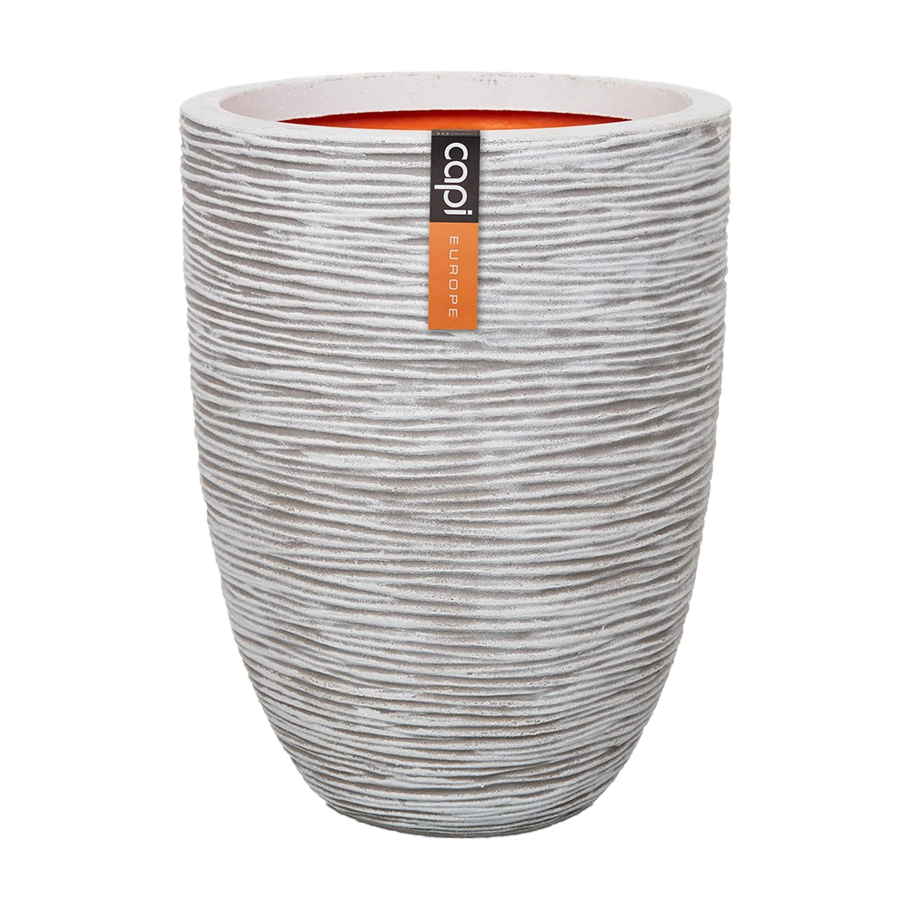 Capi Bloempot Nature Elegant Rib NL - D34 X H46cm - Ivoor