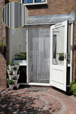 Vliegengordijn Palermo - Transparant/Wit - 100 X 232cm - Sun-Arts -Woondecoratie Winkel vliegengordijn palermo transparant wit 100 x 232cm sun arts 100 4