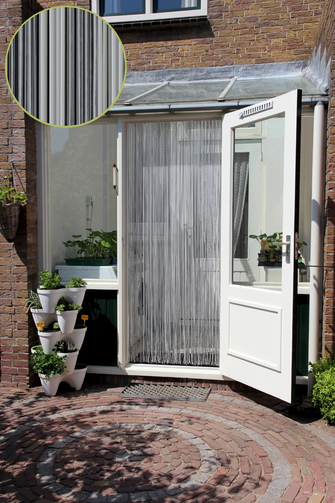 Vliegengordijn Palermo - Transparant/Wit - 90 X 210cm - Sun-Arts - Afbeelding 5