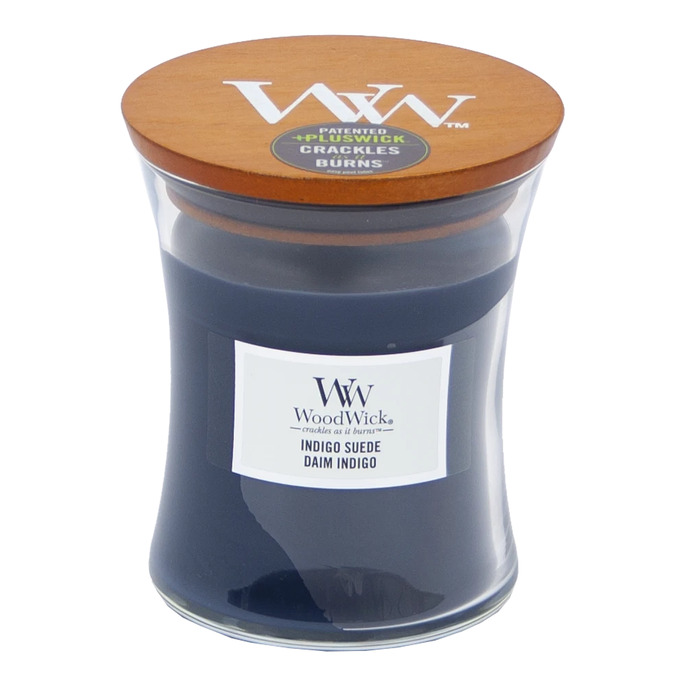 Woodwick Indigo Suede Medium Candle 3 Woodwick Indigo Suede Medium Candle