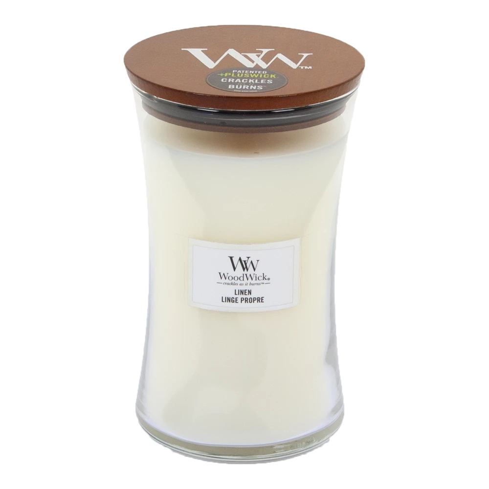 Woodwick Linen Large Candle - Geurkaars 3 Woodwick Linen Large Candle - Geurkaars