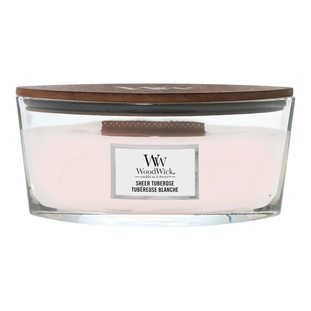 Woodwick Sheer Tuberose Ellipse Candle - Geurkaars 3 Woodwick Sheer Tuberose Ellipse Candle - Geurkaars