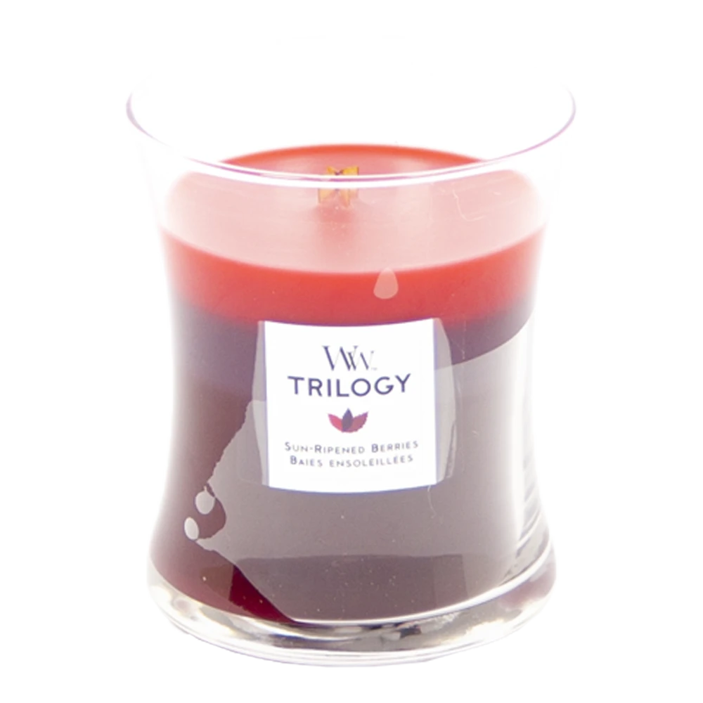 Woodwick Trilogy Sun Ripened Berries Medium Candle - Geurkaars 4 Woodwick Trilogy Sun Ripened Berries Medium Candle - Geurkaars - Afbeelding 2