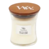 Woodwick White Tea & Jasmine Mini Candle - Geurkaars -Woondecoratie Winkel woodwick white tea jasmine mini candle geurskaars 1 3