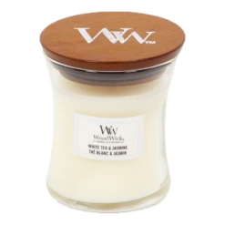 Woodwick White Tea & Jasmine Mini Candle - Geurkaars