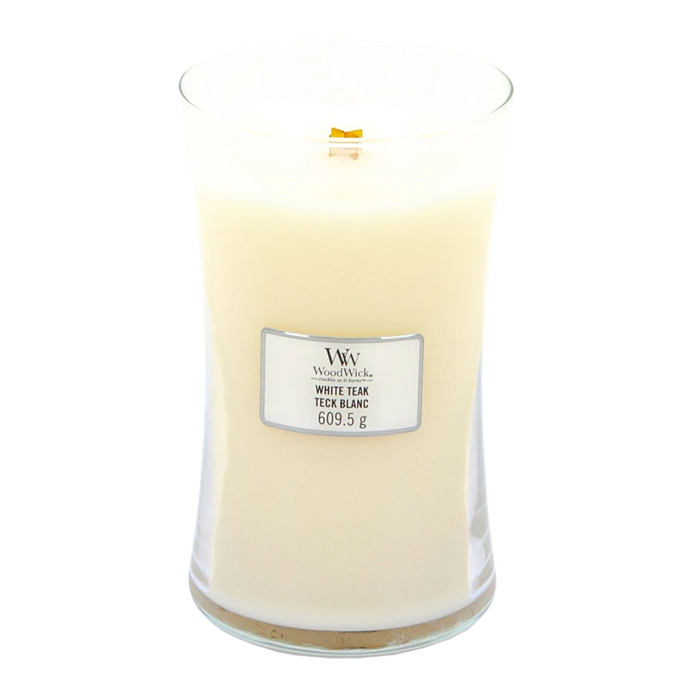Woodwick White Teak Large Candle - Geurkaars 4 Woodwick White Teak Large Candle - Geurkaars - Afbeelding 2